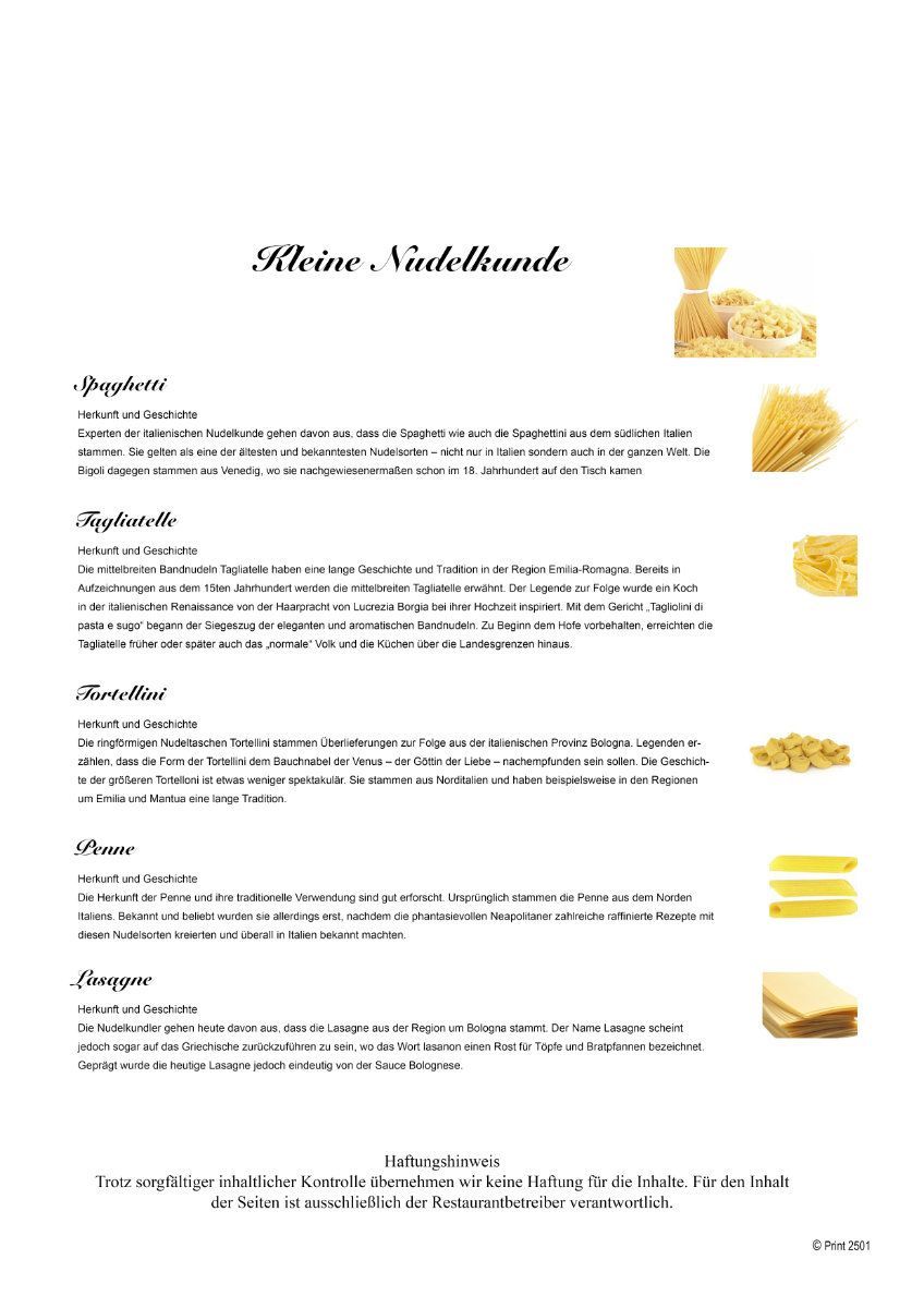 Speisekarte Restaurant amore mio