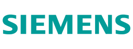Logotipo de Siemens en texto color turquesa sobre fondo blanco