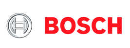 Logotipo de Bosch con la marca denominativa en rojo y el emblema circular plateado sobre fondo blanco.