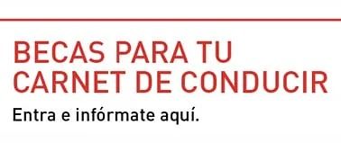 A sign in spanish that says becas para tu carnet de conducir