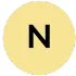 La letra n está en un círculo amarillo sobre un fondo blanco.