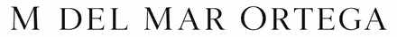 Logotipo de texto M DEL MAR ORTEGA en letras serif negras sobre un fondo claro