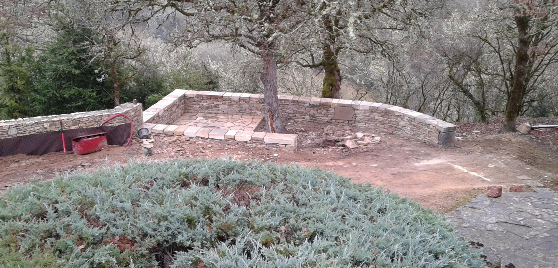 Construction d'une maison en pierre