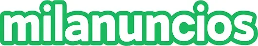 La palabra milanuncios es verde y blanca sobre un fondo blanco.