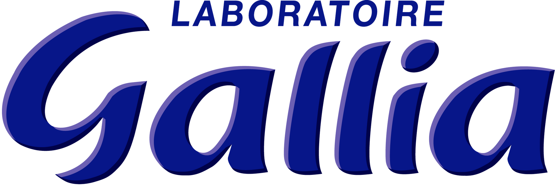 Logo pour Laboratoire Gallia, avec texte bleu sur fond blanc.