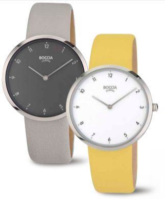 Zwei Armbanduhren Grauschwarz und Gelbweiß