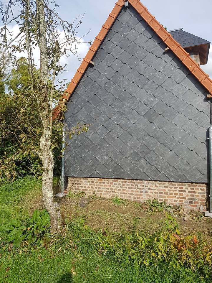 Bardage d’ardoise posé