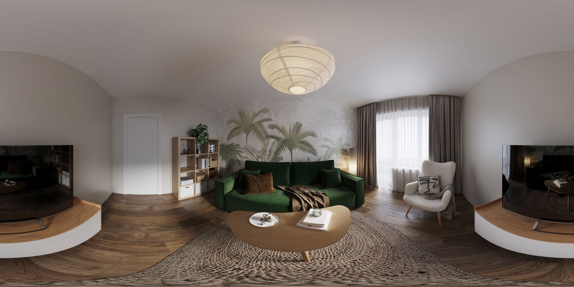 Un revêtement panoramique dans un salon
