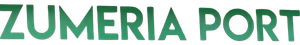 Un logotipo verde para el puerto de Zumeria sobre un fondo blanco.