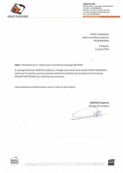 Attestation hervé thermique