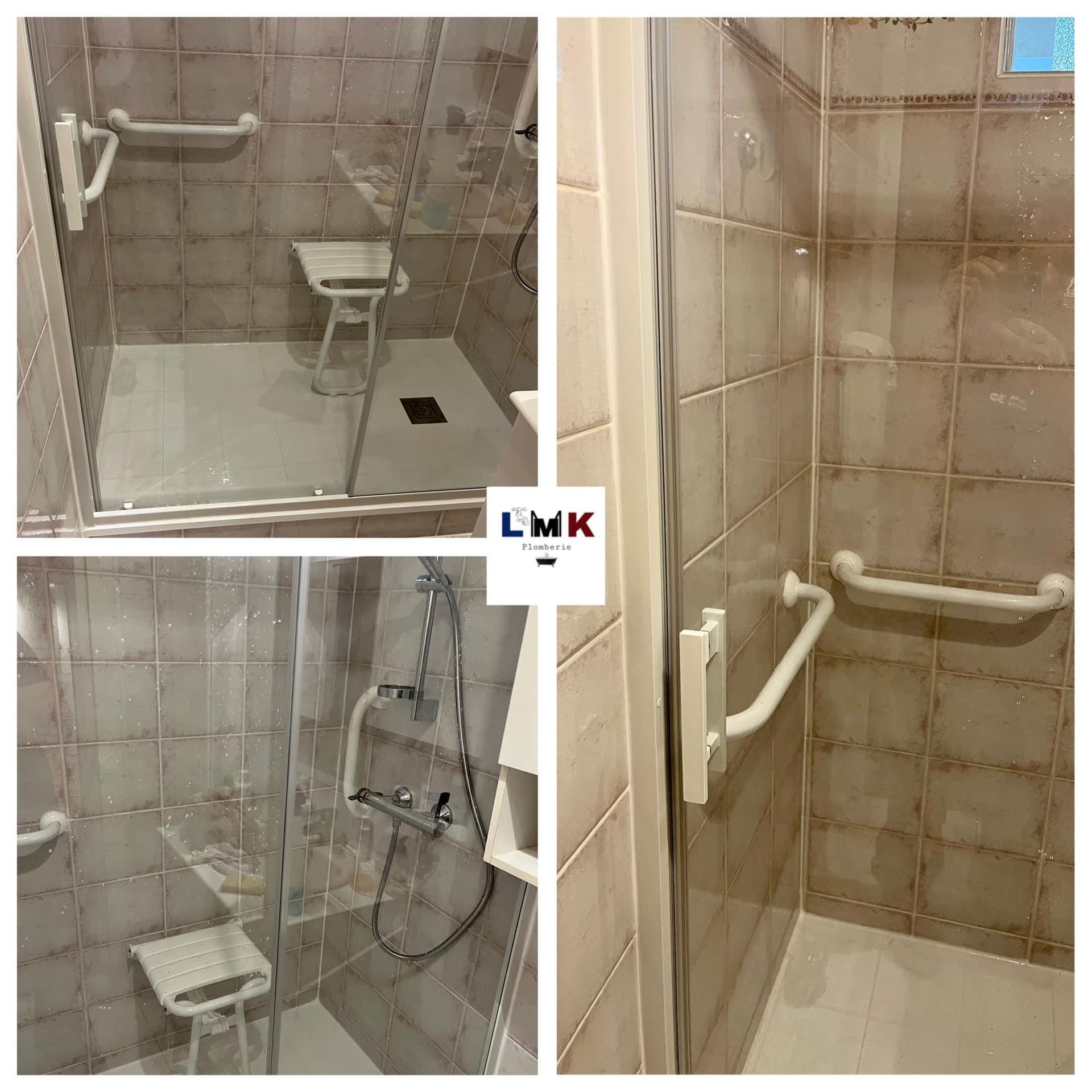 Douche avec un accès PMR