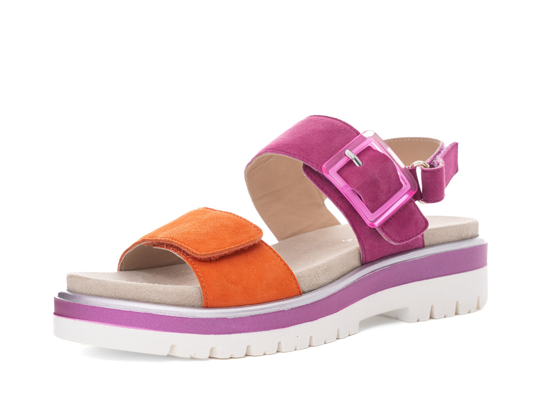 Sandales orange et rose