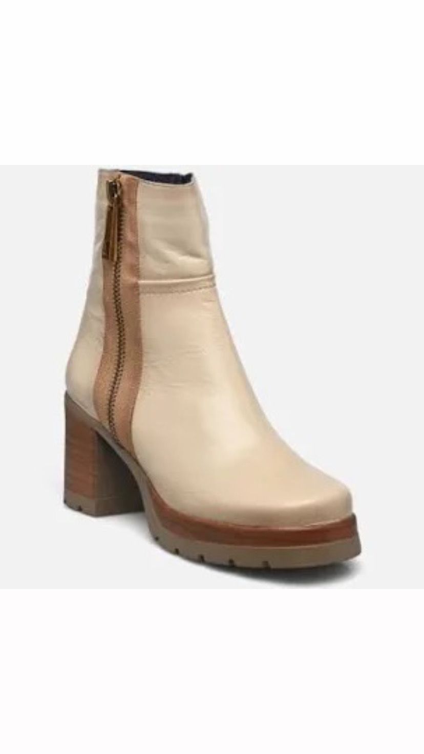 Bottines beige marron