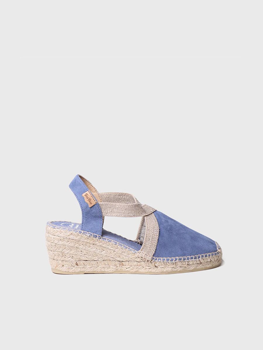 Espadrilles compensées bleu