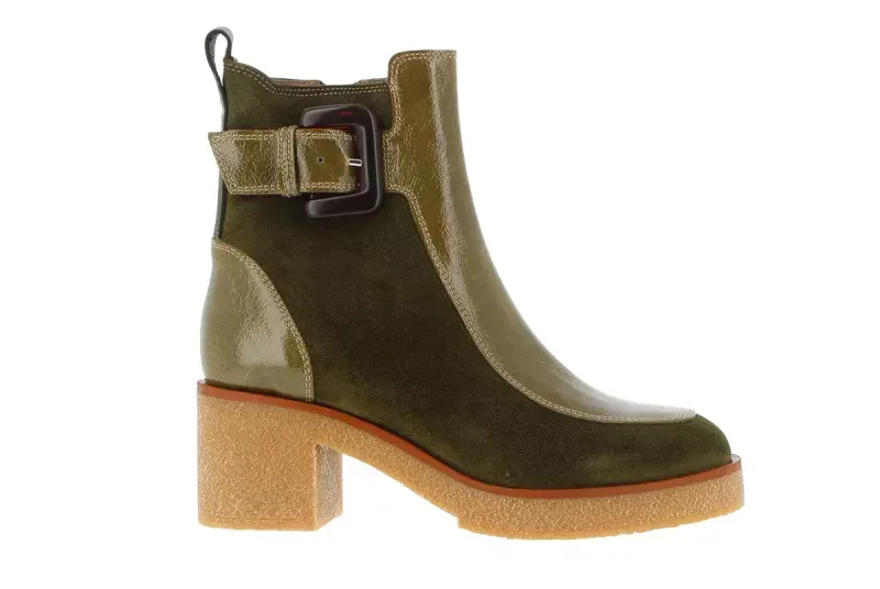 Bottines vert foncé et kaki