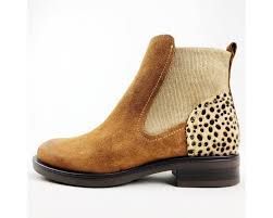 Bottines marron et léopard