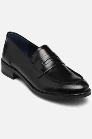 Mocassin noir en cuir