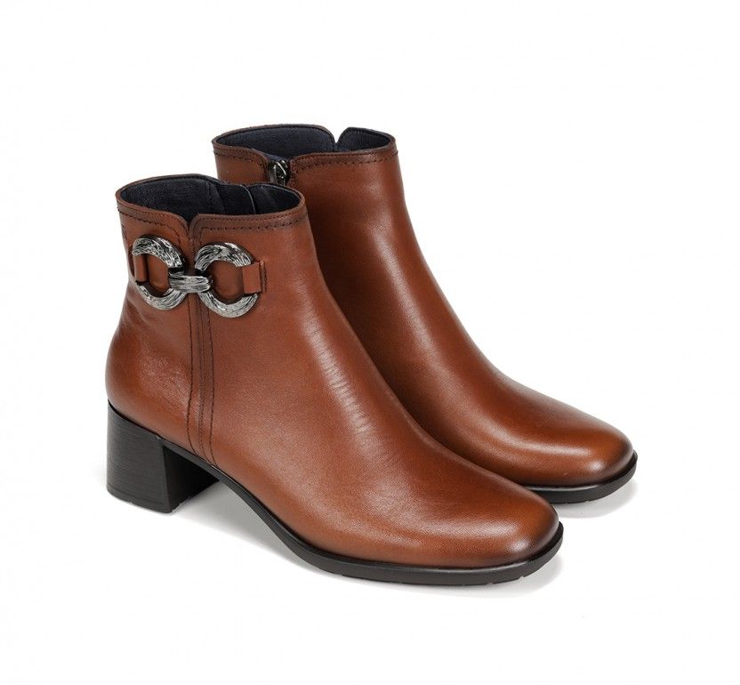 Bottines femme talon cuir