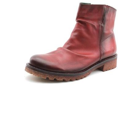 Bottines femme cuir rouge
