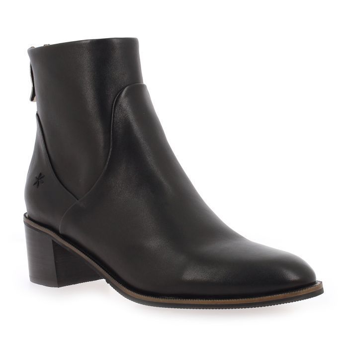 Bottines en cuir noir