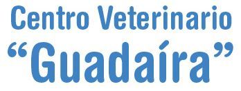 Logotipo para Centro Veterinario “Guadaíra”, con texto azul sobre fondo blanco