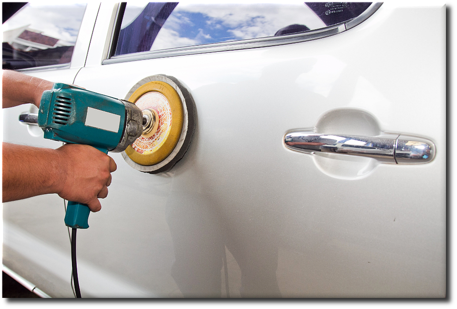 Polisseuse sur peinture neuve