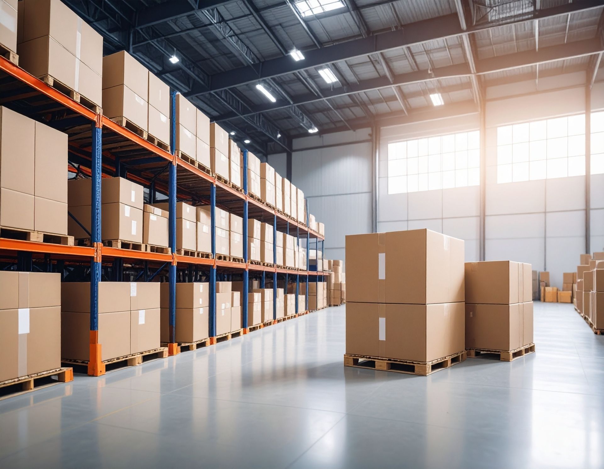 Rangement de cartons dans un entrepôt