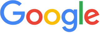 Un logotipo de Google con un arcoíris de colores sobre un fondo blanco.