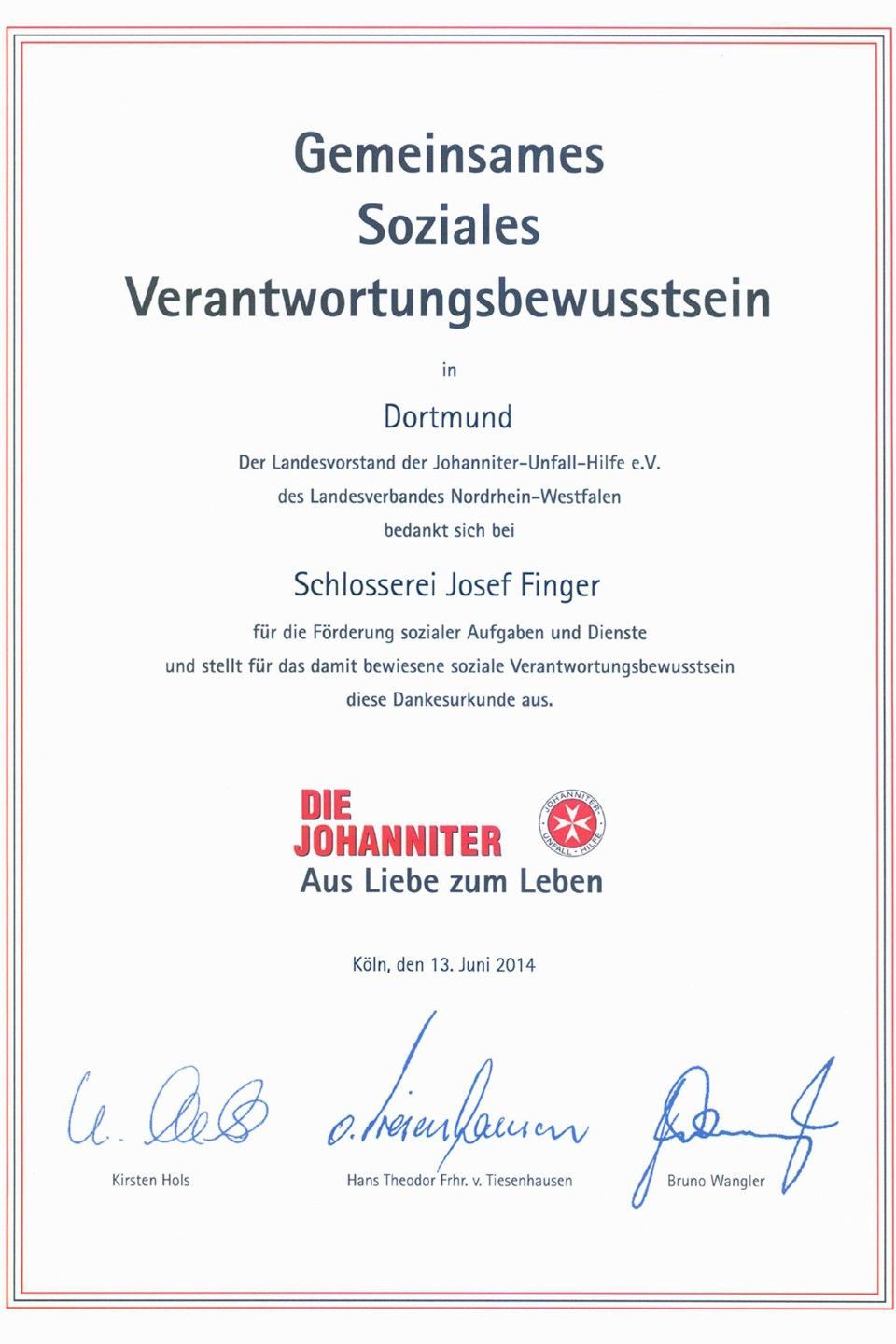 Die Johanniter Zertifikat