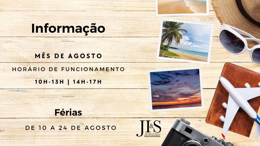 horário de Agosto: das 10h às 13 e das 14h às 17h.