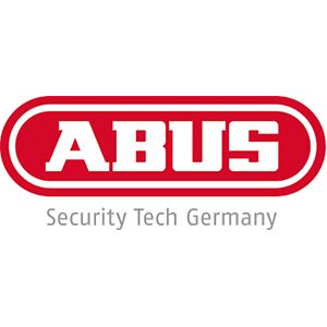 Rot-weißes ABUS-Logo, ovale Form, darunter „Security Tech Germany“.