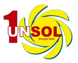 Logotipo: Número “1” en rojo junto al texto “UNSOL Energía Solar”, con diseño de rayos de sol en amarillo.