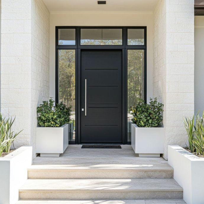 Porte d'entrée design noire