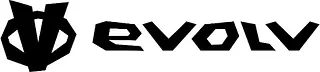 Un logotipo en blanco y negro para una empresa llamada Evolve.