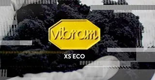 Un cartel amarillo que dice vibram xs eco.