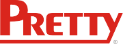 Das Wort „Pretty“ ist in Rot auf weißem Hintergrund geschrieben.
