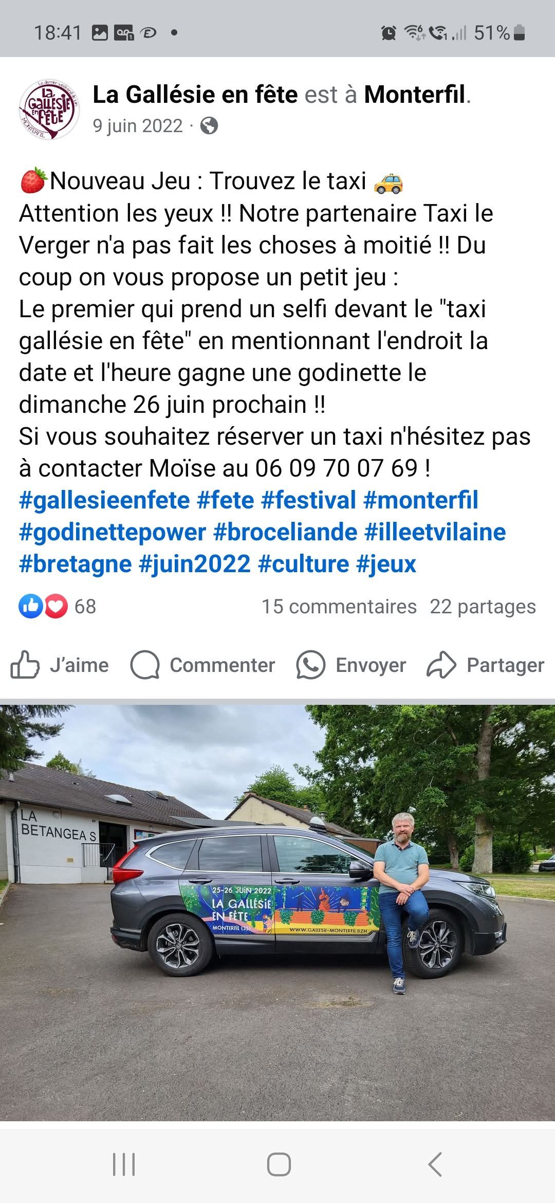 Post Facebook de l'évènement