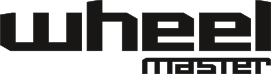 Ein schwarz-weißes Logo für ein Unternehmen namens Wheel Master.