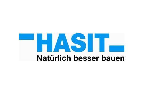 Ein blau-weißes Logo für ein Unternehmen namens Hasit.