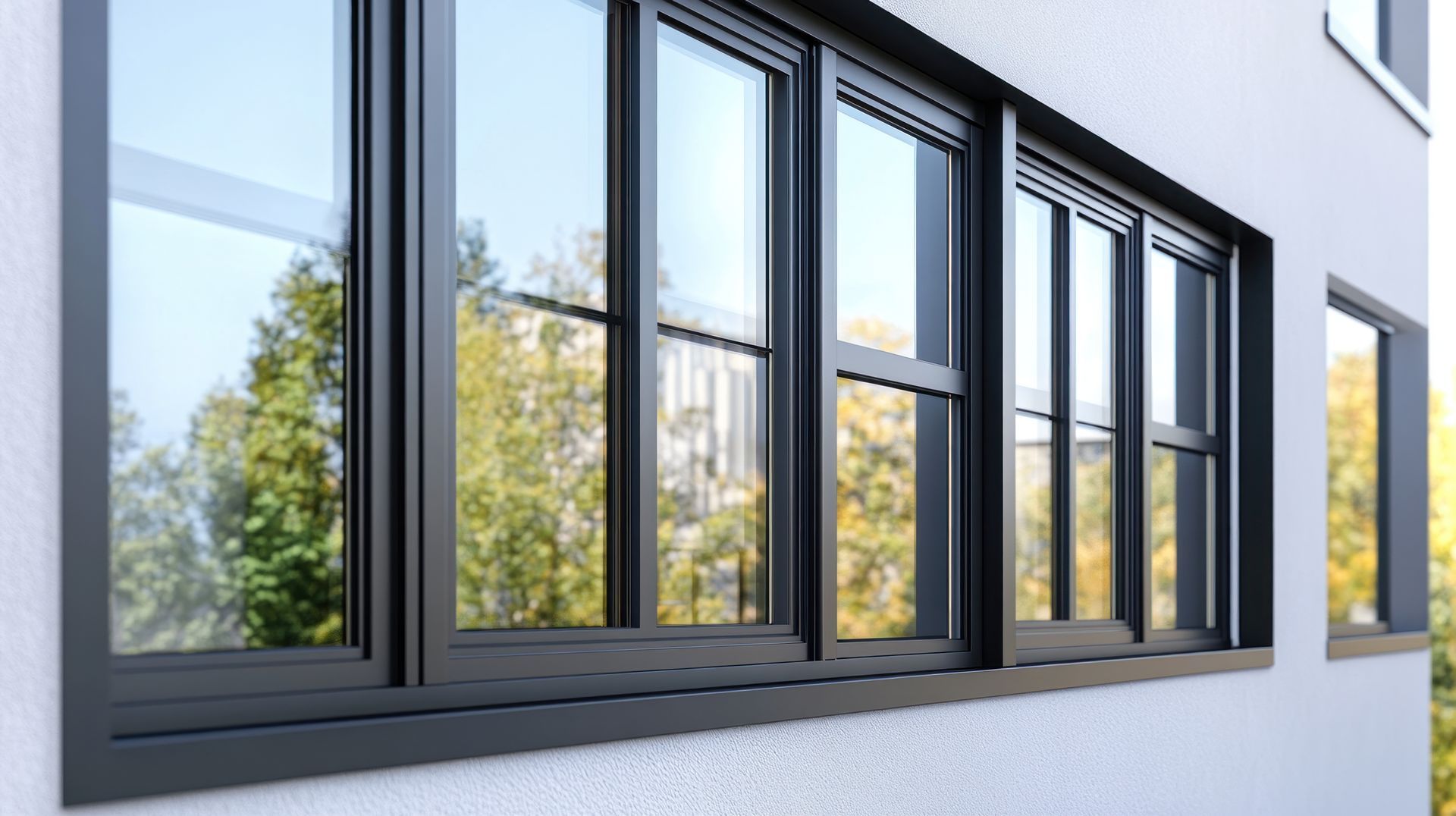 Grande fenêtre noire en aluminium