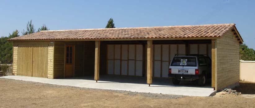 Abri voiture en bois 
