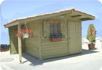 Abri de jardin en bois avec porche