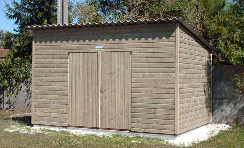Abri de rangement en bois avec portes doubles