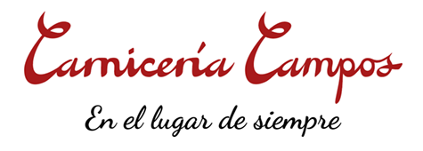 Logo de “Camiceña Campos” en rojo con el lema “En el lugar de siempre” en gris claro.