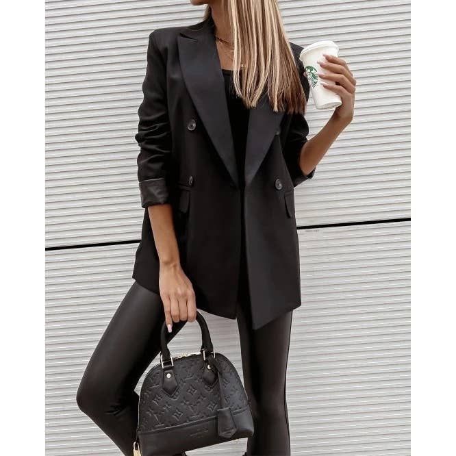 Veste de blazer noire.