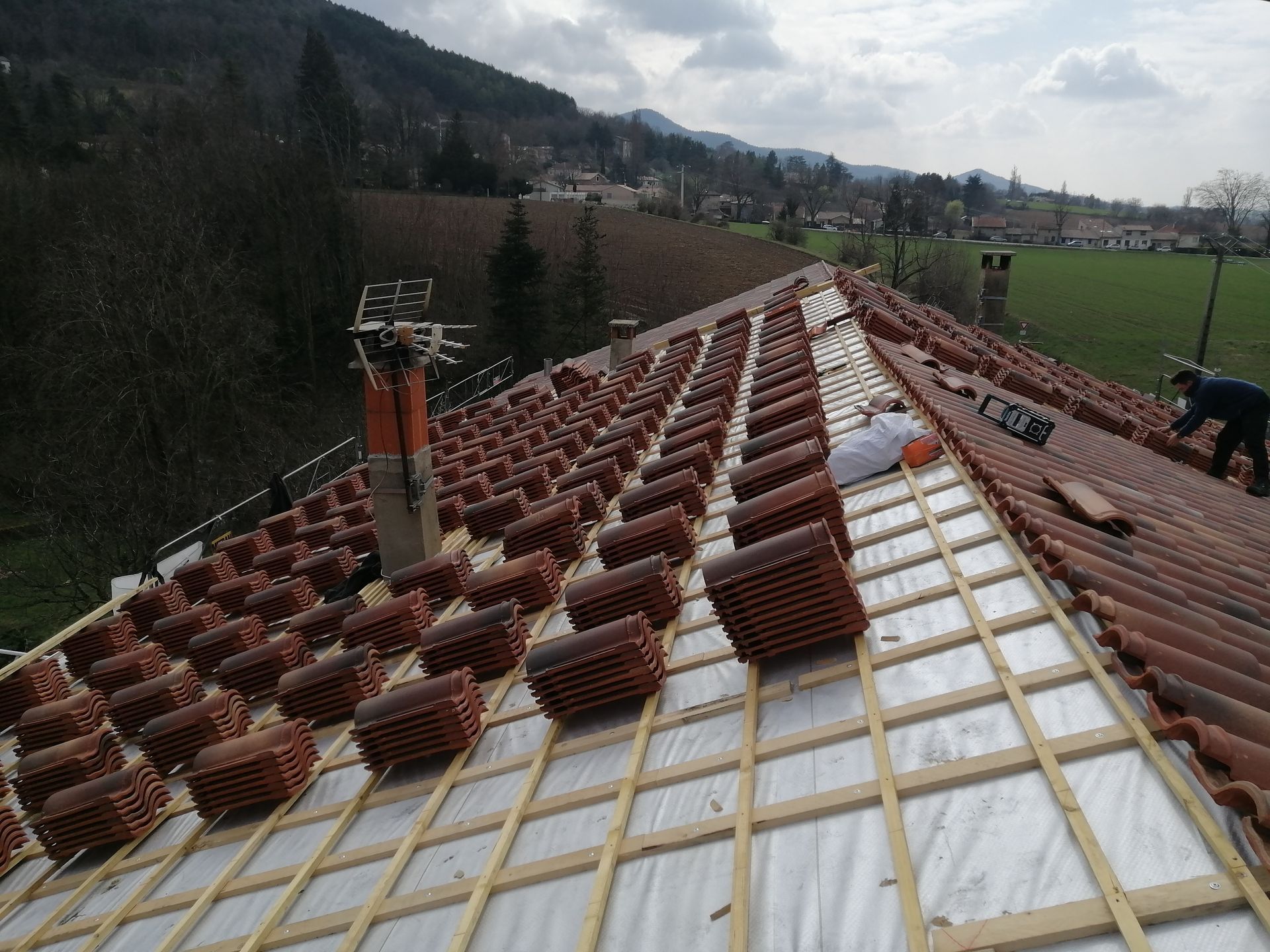 Pose d'une toiture