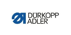 Das logo von dürkopp adler ist blau und schwarz auf weißem hintergrund.