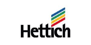 Das Hettich-Logo ist in allen Farben des Regenbogens dargestellt.