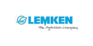 Das Logo der Firma Lemken Agrovision ist blau und weiß.