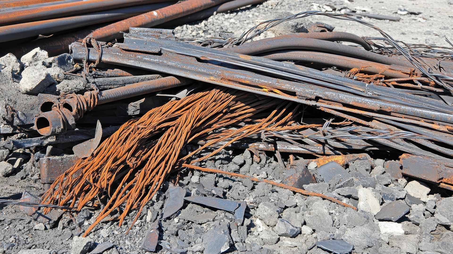 Tas de ferraille rouillée